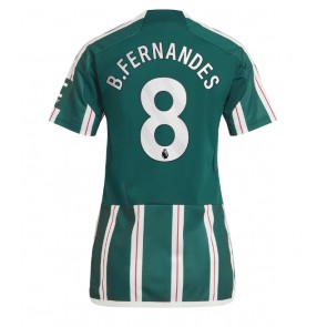 Manchester United Bruno Fernandes #8 Udebanetrøje Dame 2023-24 Kort ærmer